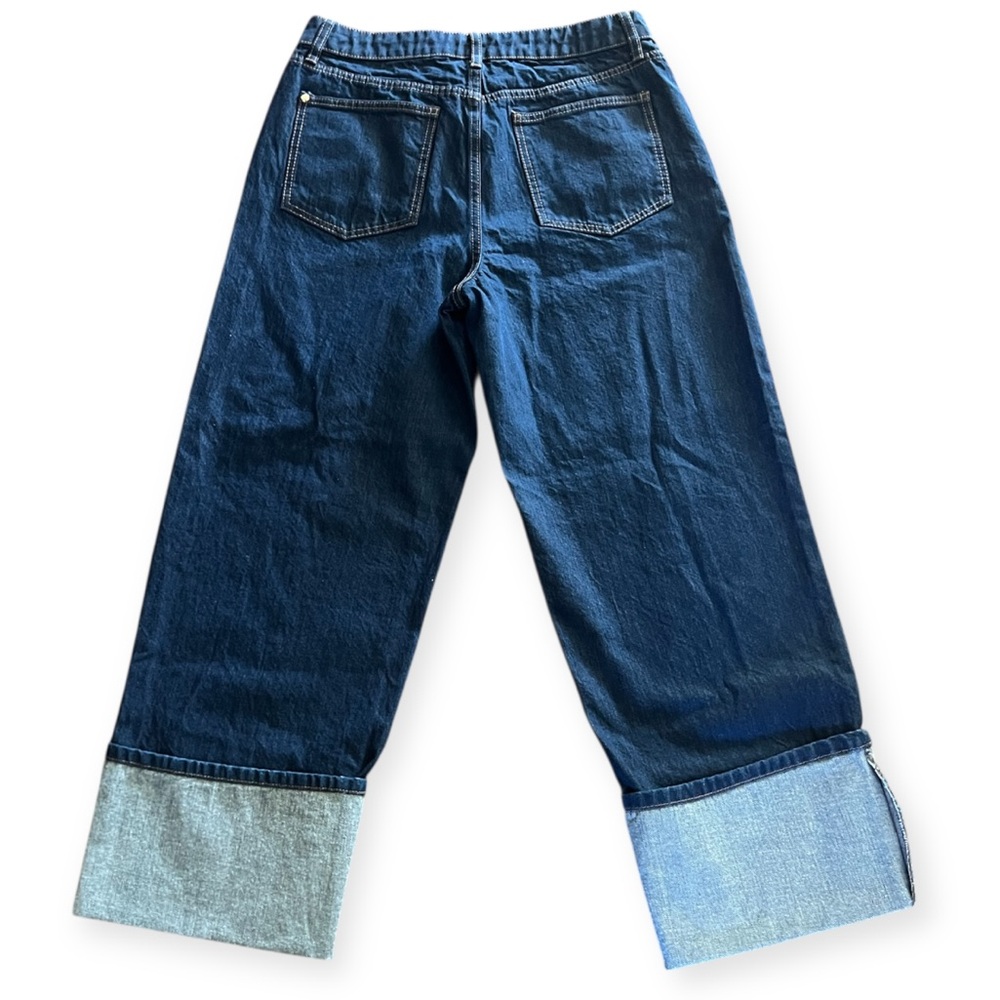 Kate Spade X Target High Wide Cuff Dark Wash Jeans Size 8 - Picture 4 of 6